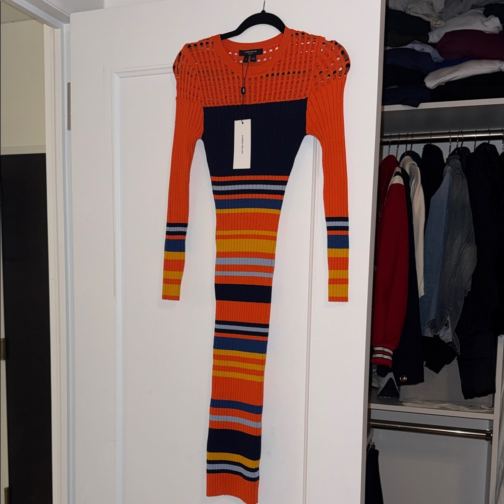 Karen Millen Colorful Striped Knit Dress